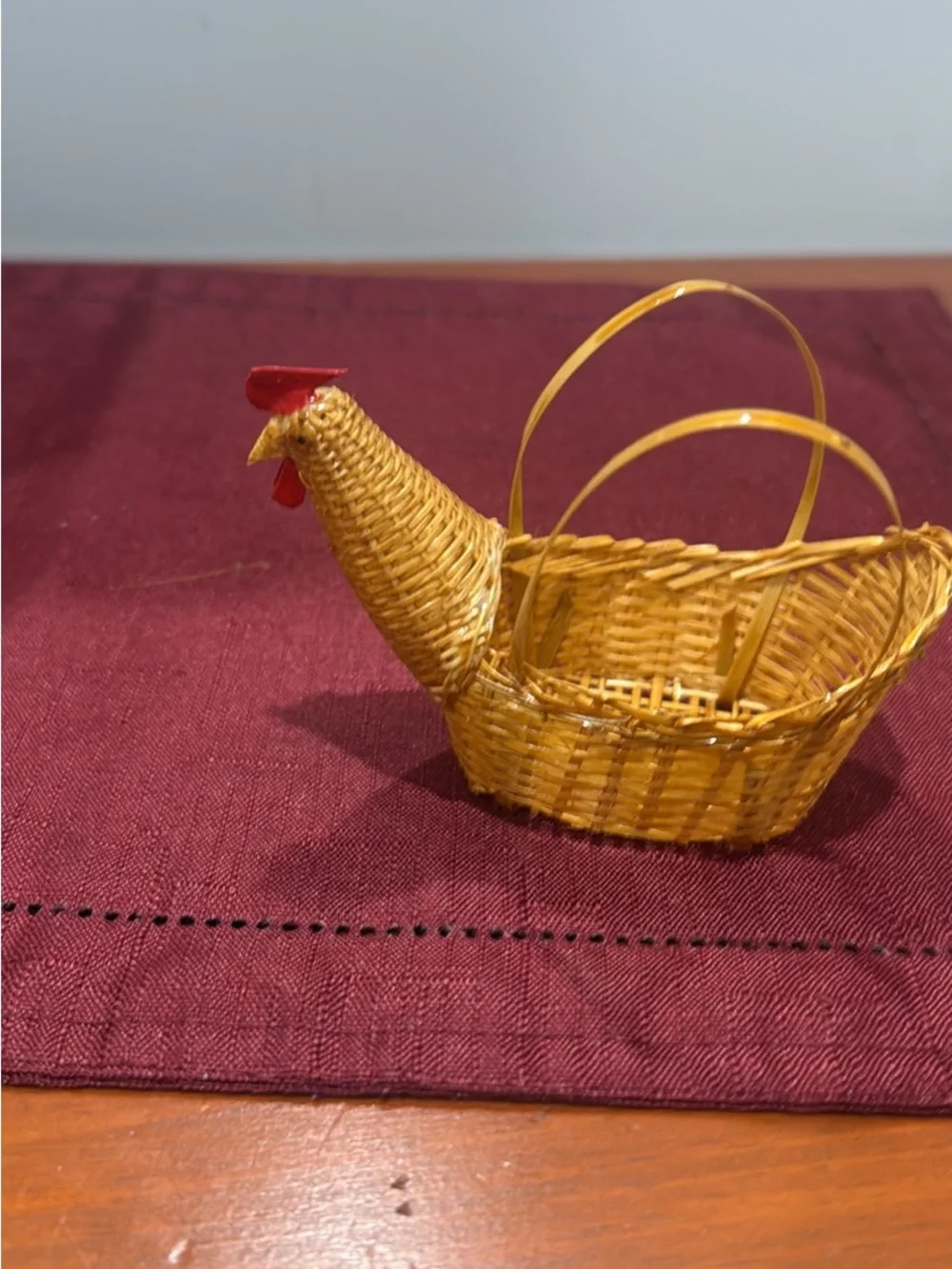 NEW Woven Chicken Baskets- Yellow with Red Accents  12 baskets per box